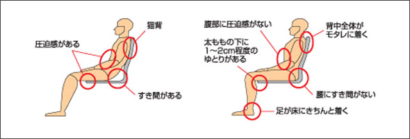 カリモクダイニングチェアの姿勢を正しく保てる快適なポイント